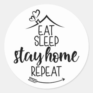 Sticker Rond Dormir à la maison Répéter