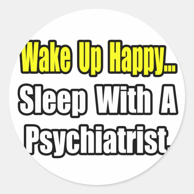 Sticker Rond Dormir avec un psychiatre (Devant)