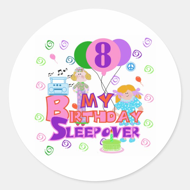 Sticker Rond Dormir du 8e anniversaire (Devant)