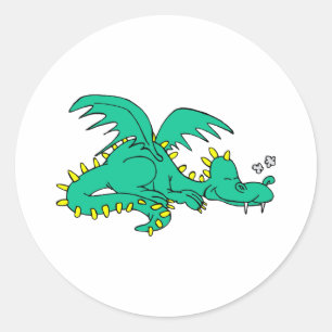 Sticker Rond Dormir du dragon