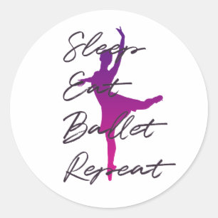 Sticker Rond Dormir, Manger, Ballet, Répéter