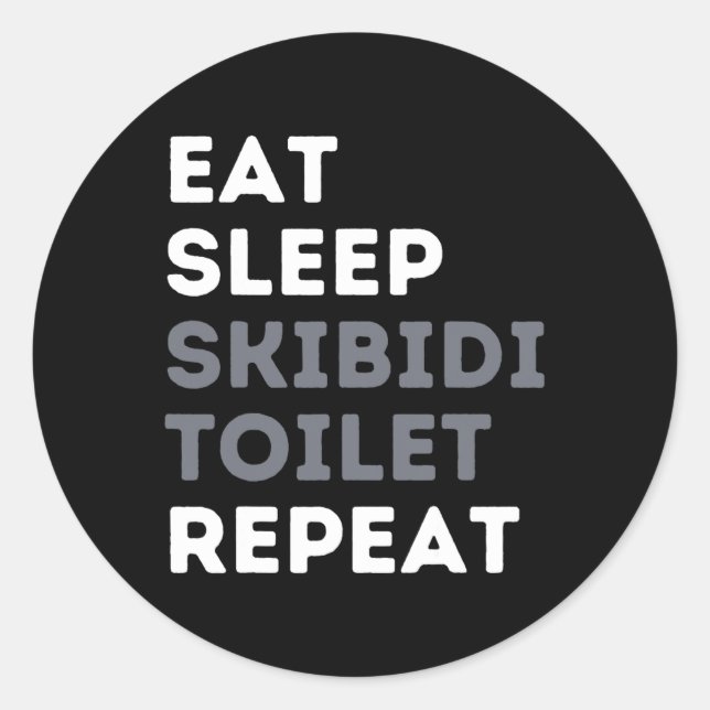 Sticker Rond Dormir Skibidi Toilet Répéter Funny Skibidi Toil (Devant)