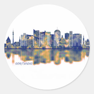 Sticker Rond Dortmund Skyline