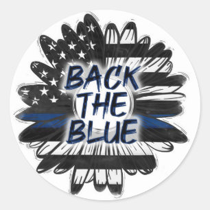 Sticker Rond Dos Bleu