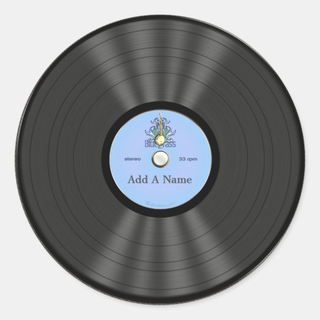 Sticker Rond Dossier de vinyle Bluegrass personnalisé (Devant)