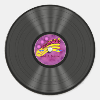 Sticker Rond Dossier de vinyle psychédélique personnalisé