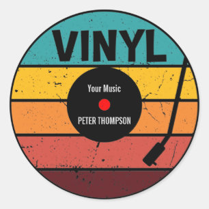 Sticker Rond Dossier Vinyl Retro - Dossier Vinyls Vintages LP