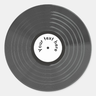 Sticker Rond Dossier Vinyl Retro Personnalisé