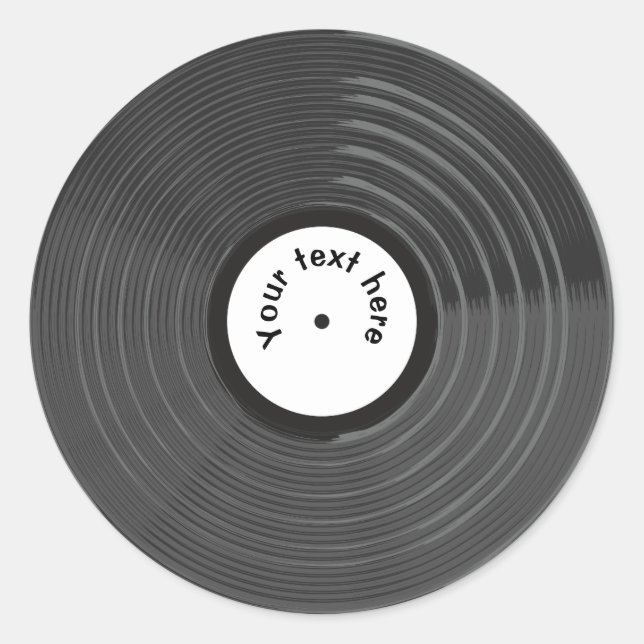 Sticker Rond Dossier Vinyl Retro Personnalisé (Devant)