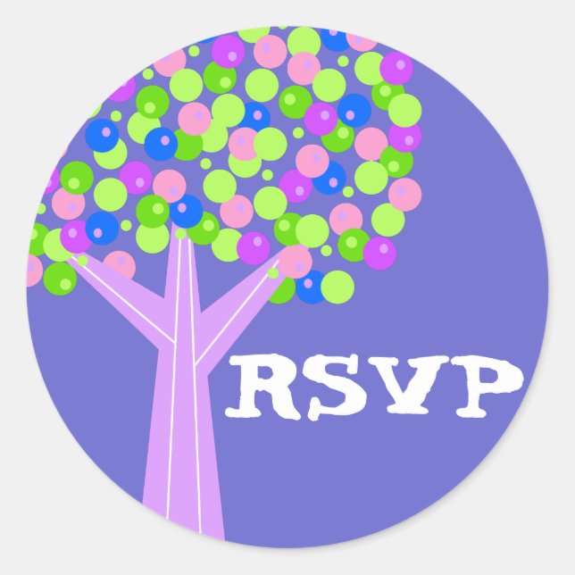 Sticker Rond Dotberry Tree RSVP (Devant)