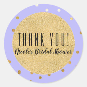 Sticker Rond Dots Confetti Purple & Or Confetti Moderne Favoris