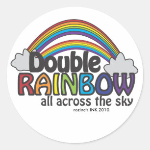 Sticker Rond Double Arc En Arc En Ciel