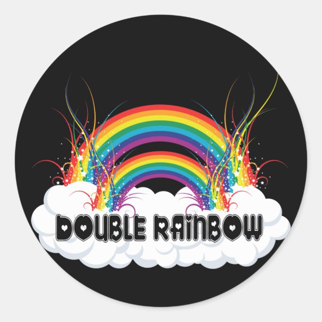 STICKER ROND DOUBLE ARC-EN-CIEL (Devant)