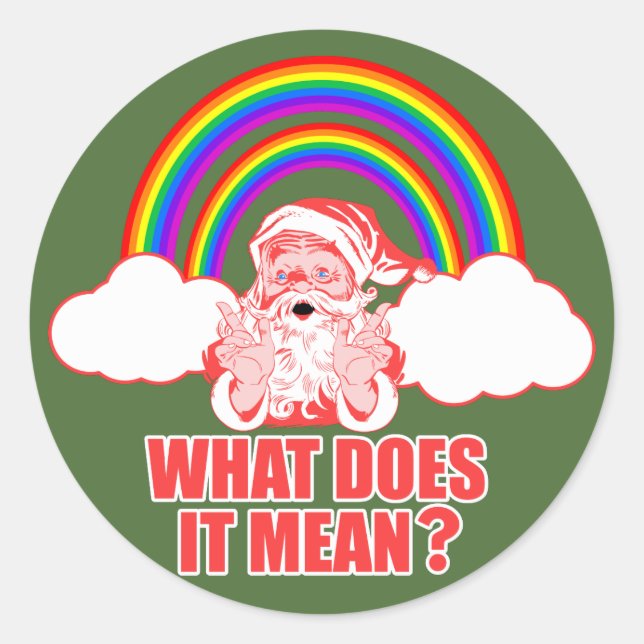 Sticker Rond Double arc-en-ciel Santa Claus (Devant)