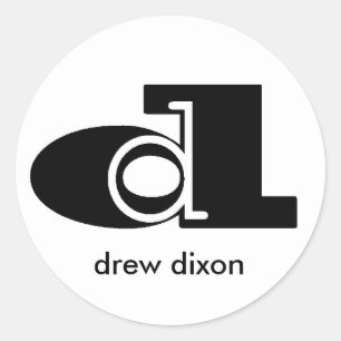 Sticker Rond Double blanc d'autocollant de D