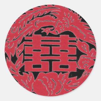 Sticker Rond Double bonheur Phoenix