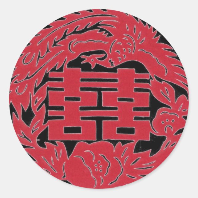Sticker Rond Double bonheur Phoenix (Devant)