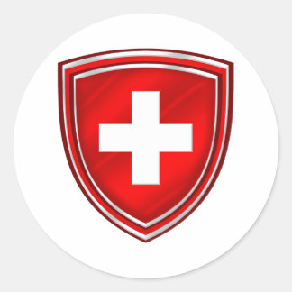Sticker Rond Double bouclier Swiss Emblem pour De Schweiz