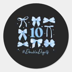 Sticker Rond Double chiffres Anniversaire Fille 10e anniversair
