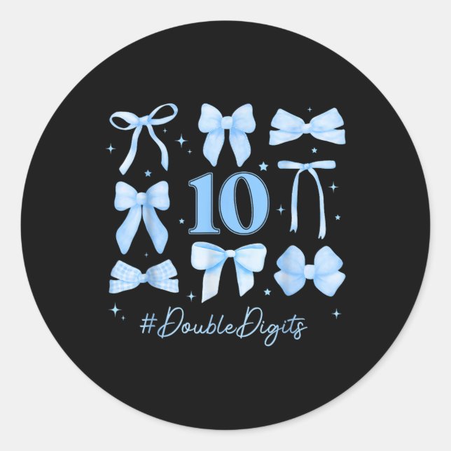 Sticker Rond Double chiffres Anniversaire Fille 10e anniversair (Devant)