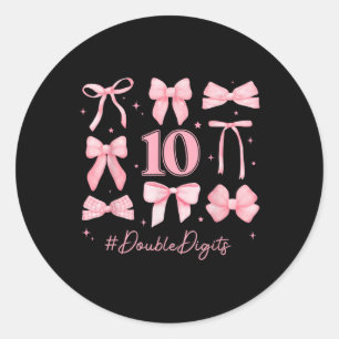 Sticker Rond Double chiffres Anniversaire Fille 10e anniversair