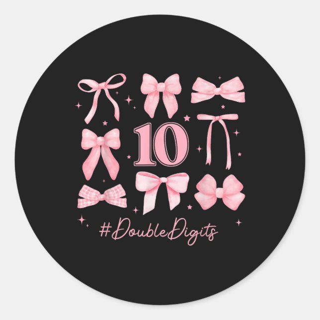Sticker Rond Double chiffres Anniversaire Fille 10e anniversair (Devant)
