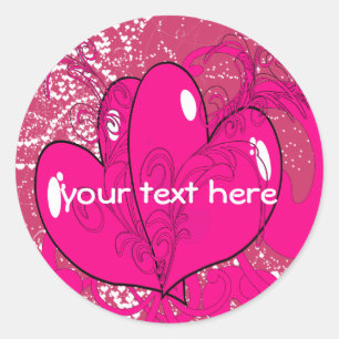 Sticker Rond Double Coeur -