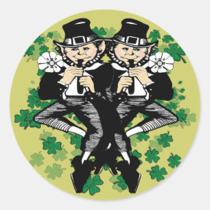 Sticker Rond Double La Chance Leprechaun