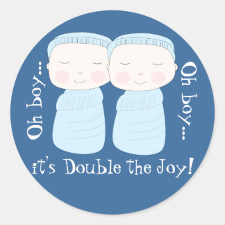 Sticker Rond Double la joie ! Jumeaux
