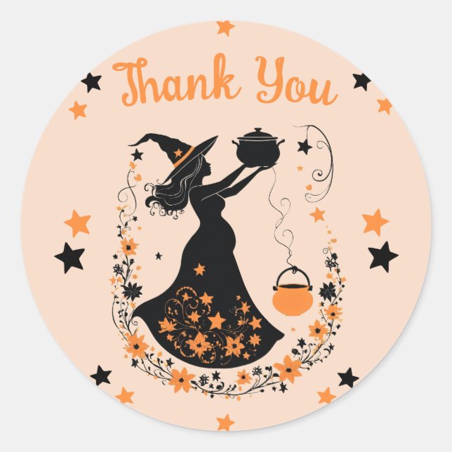 Sticker Rond Double Trouble Brew - Un Baby shower Halloween jum (Devant)