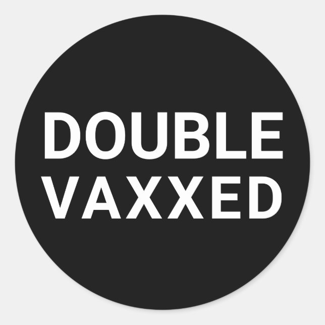 Sticker Rond Double vidange vaccinée noir et blanc (Devant)