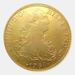 Sticker rond Doubloon d'or espagnol