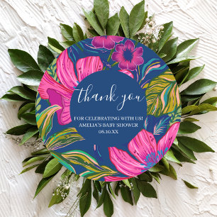 Sticker Rond Douce aquarelle florale et botanique pour un enter