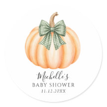 Douce Baby Shower Citrouille Orange à Carreaux Ver