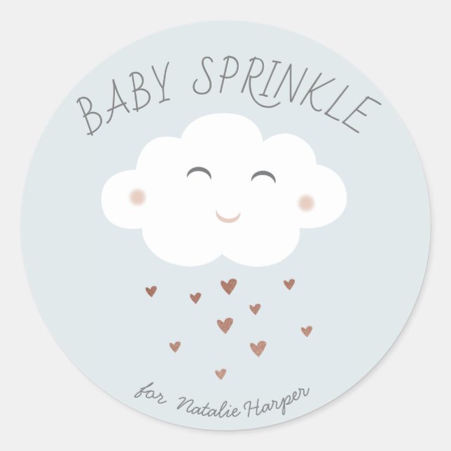 Sticker Rond Douce baby shower nuage (Devant)