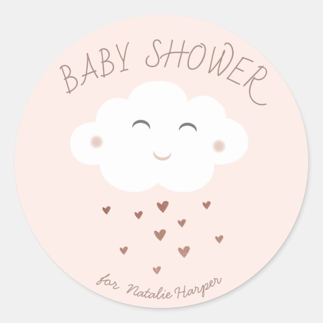 Sticker Rond Douce baby shower nuage (Devant)