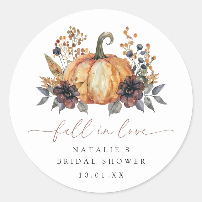 Sticker Rond Douce Chute Florale Fête de Mariage (Devant)