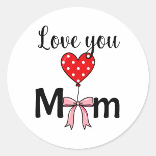 Sticker Rond Douce et élégante “Je t'aime Maman”