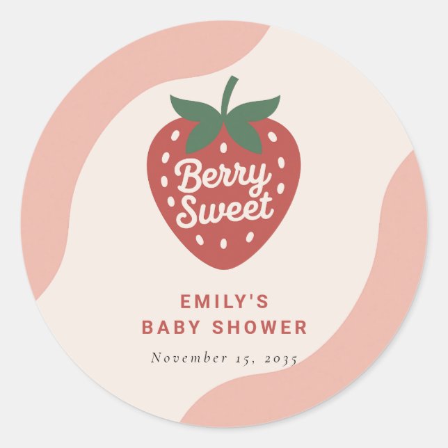 Sticker Rond Douce Fête de Bébé aux Fruits Rouges (Devant)