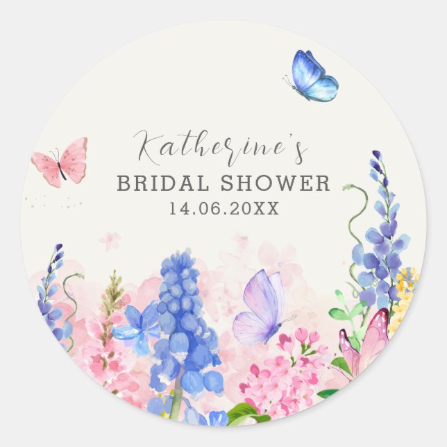 Sticker Rond Douce Fête de Mariage Florale Mignonne Il me donne (Devant)