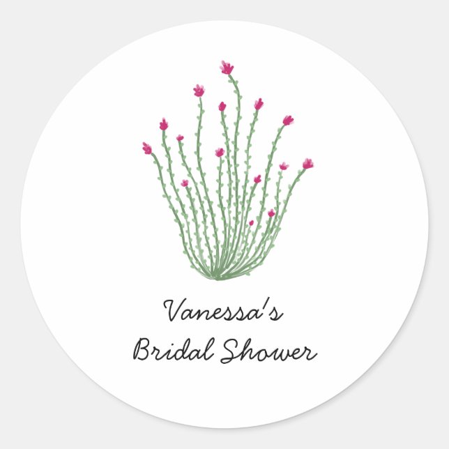 Sticker Rond Douce Fleur Ocotillo Cactus Enterrement de Vie de  (Devant)