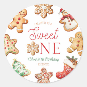 Sticker Rond Douce Gâteau de Pain d'Épice de Fête d'Anniversair