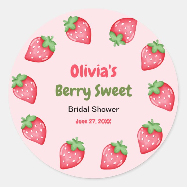 Sticker Rond Douce Mariage aux Fruits Rouges et Fraises  (Devant)