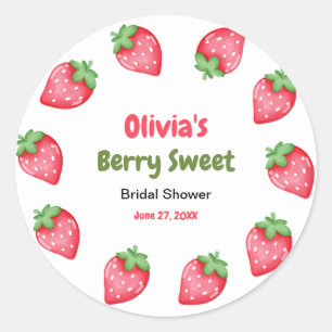 Sticker Rond Douce Mariage Fête de Fiançailles aux Fruits Rouge