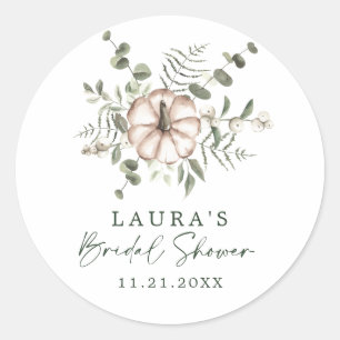Sticker Rond Douce Mariage Rustique Minimaliste de Citrouille