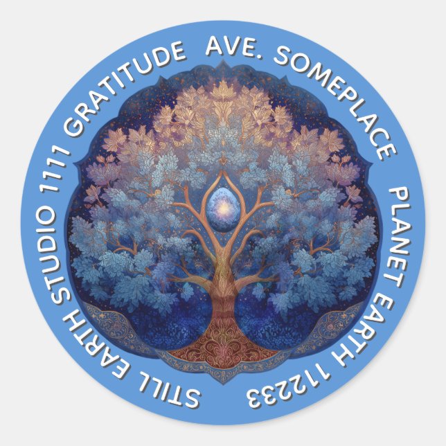 Sticker Rond Douce Radiance | Arbre de Vie (Devant)