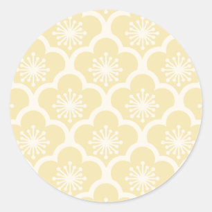 Sticker Rond Douce Sakura Neutre - Crème au beurre