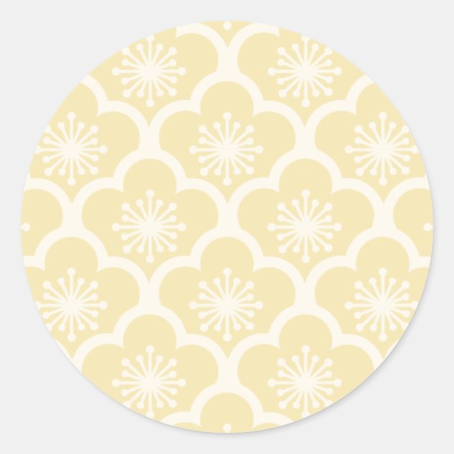 Sticker Rond Douce Sakura Neutre - Crème au beurre (Devant)