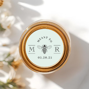 Sticker Rond Douce Sauge Prévu pour être Pot de Miel de Mariage