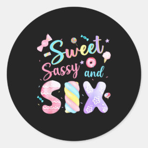 Sticker Rond Douce Sy et six Anniversaire 6ème Anniversaire Fil